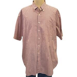 AUSTIN REED London Check S/S Button Up Shirt XXL 2XL